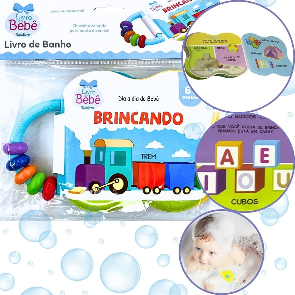 Promoção Livro de Banho P/ Bebês Dia a Dia Do Bebê Brincando Ajuda No Contraste Impermeável Todolivro