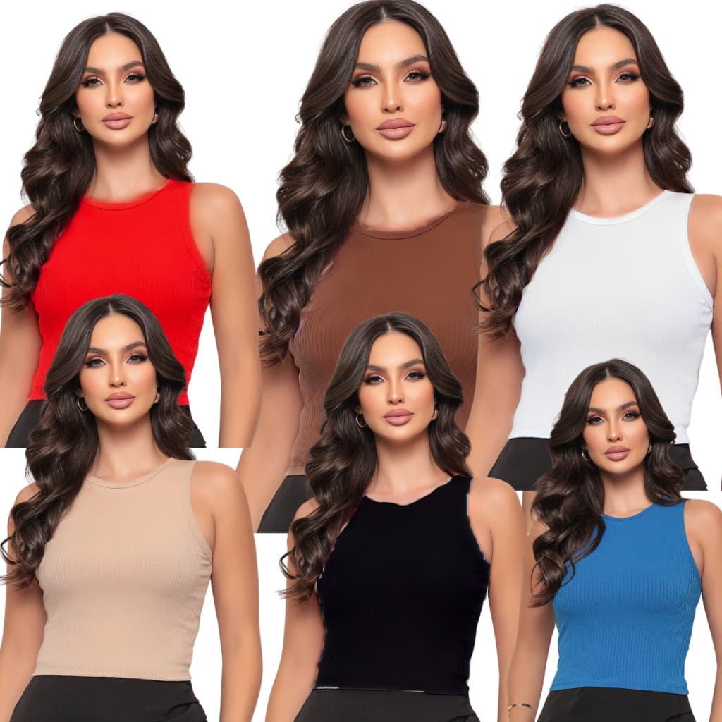 Regata feminina Ribanna algodão Plus size