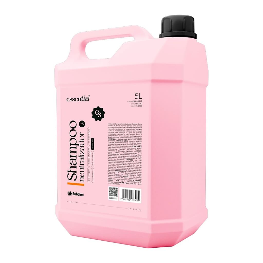 Shampoo Neutralizador Pineapple Pet Essential Bubbles 5L Para Cães e Gatos Banho e Tosa/Petshop