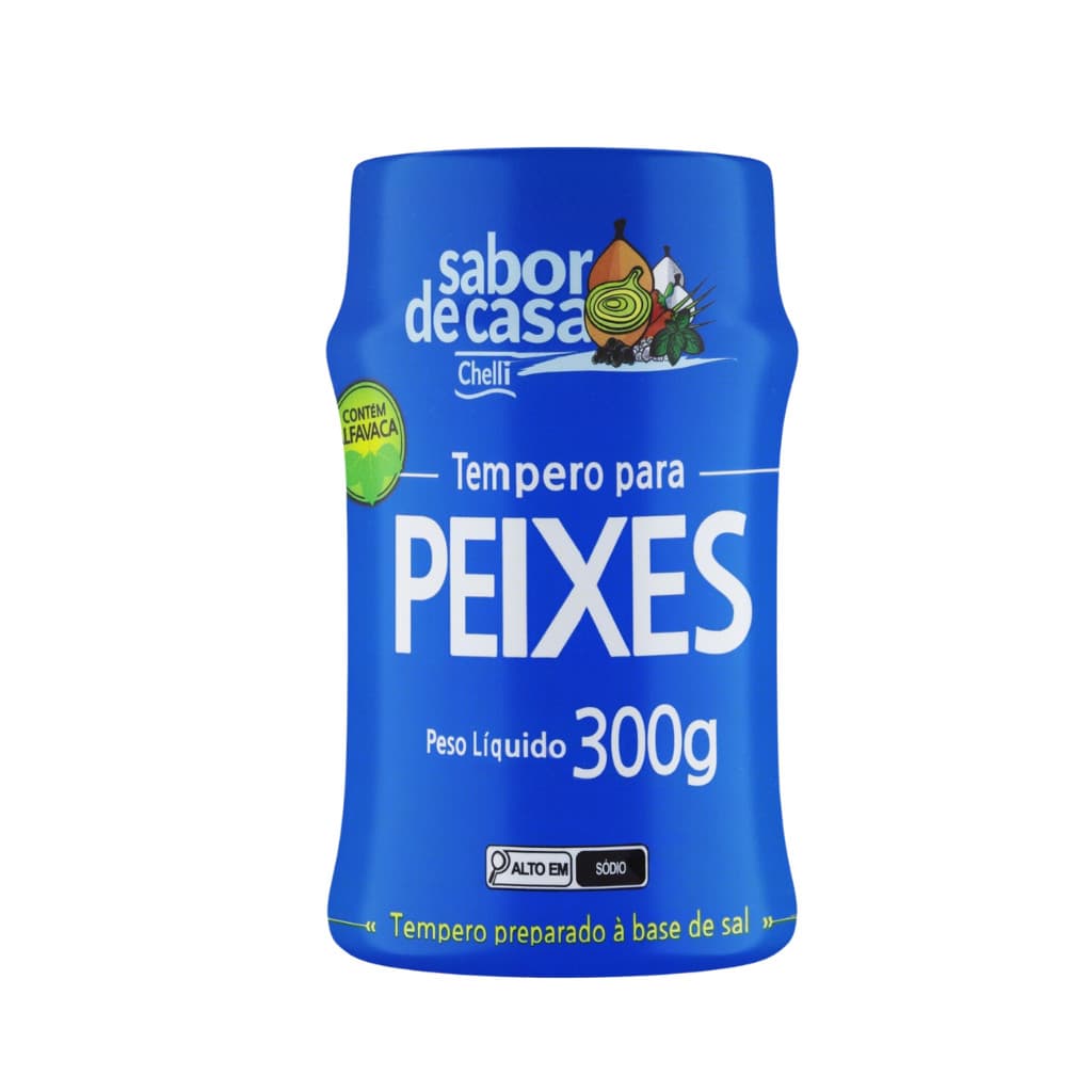 Tempero pronto à base de sal: Sabor de Casa Peixe 300g
