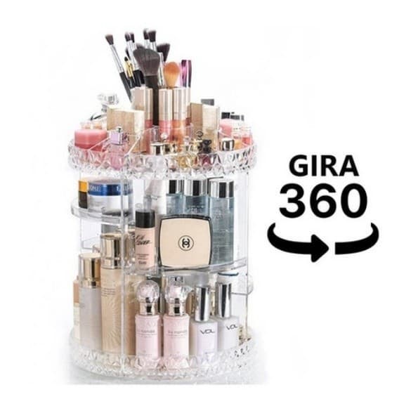 Organizador Giratório 360º Para Maquiagem - Acrílico