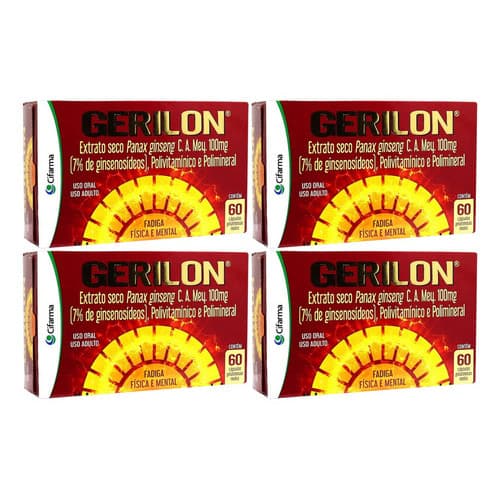 Kit 4 Gerilon 100mg 60 Cápsulas Gelatinosas Moles