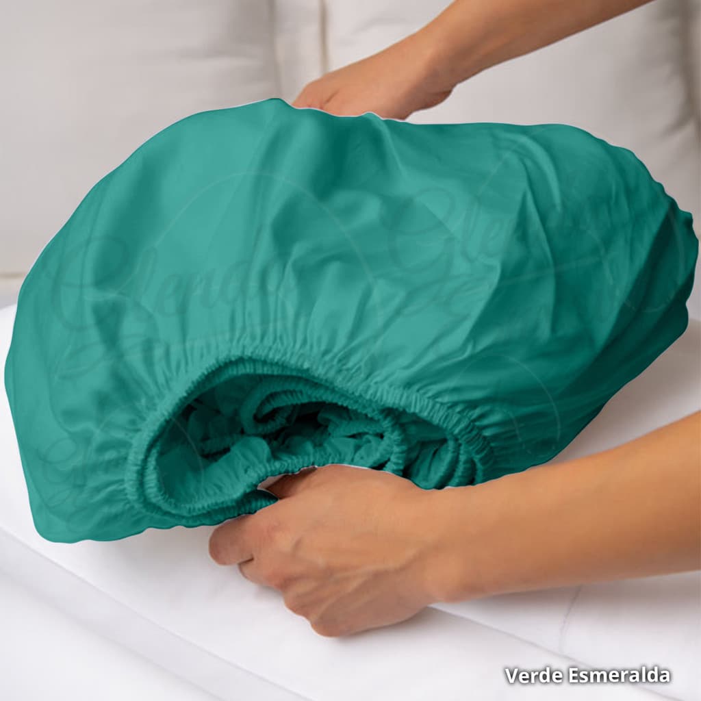 Lençol de Cama Solteiro King Com Elastico Liso Varias Cores - LE