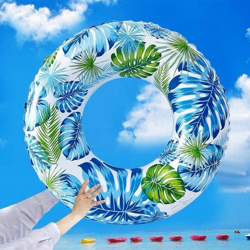 Boia para praia verão redonda com desenho de flores