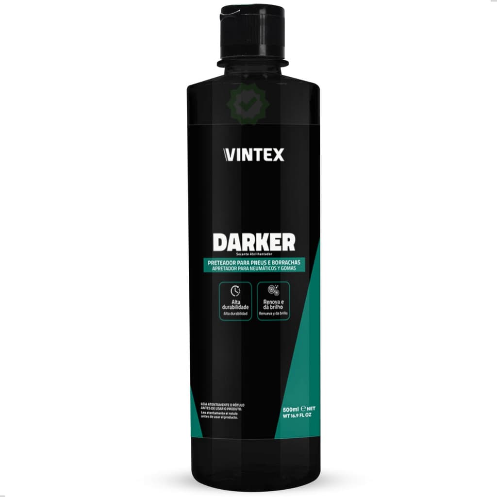 Pretinho para Pneus Vintex Darker 500ml Renova Pneus e Borrachas Brilho e Proteção