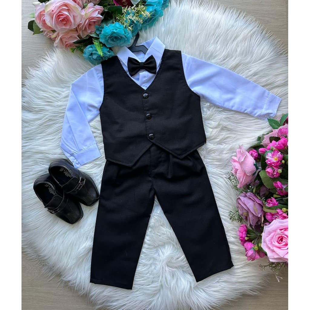 Conjunto Miss Cherry Social Colete Preto