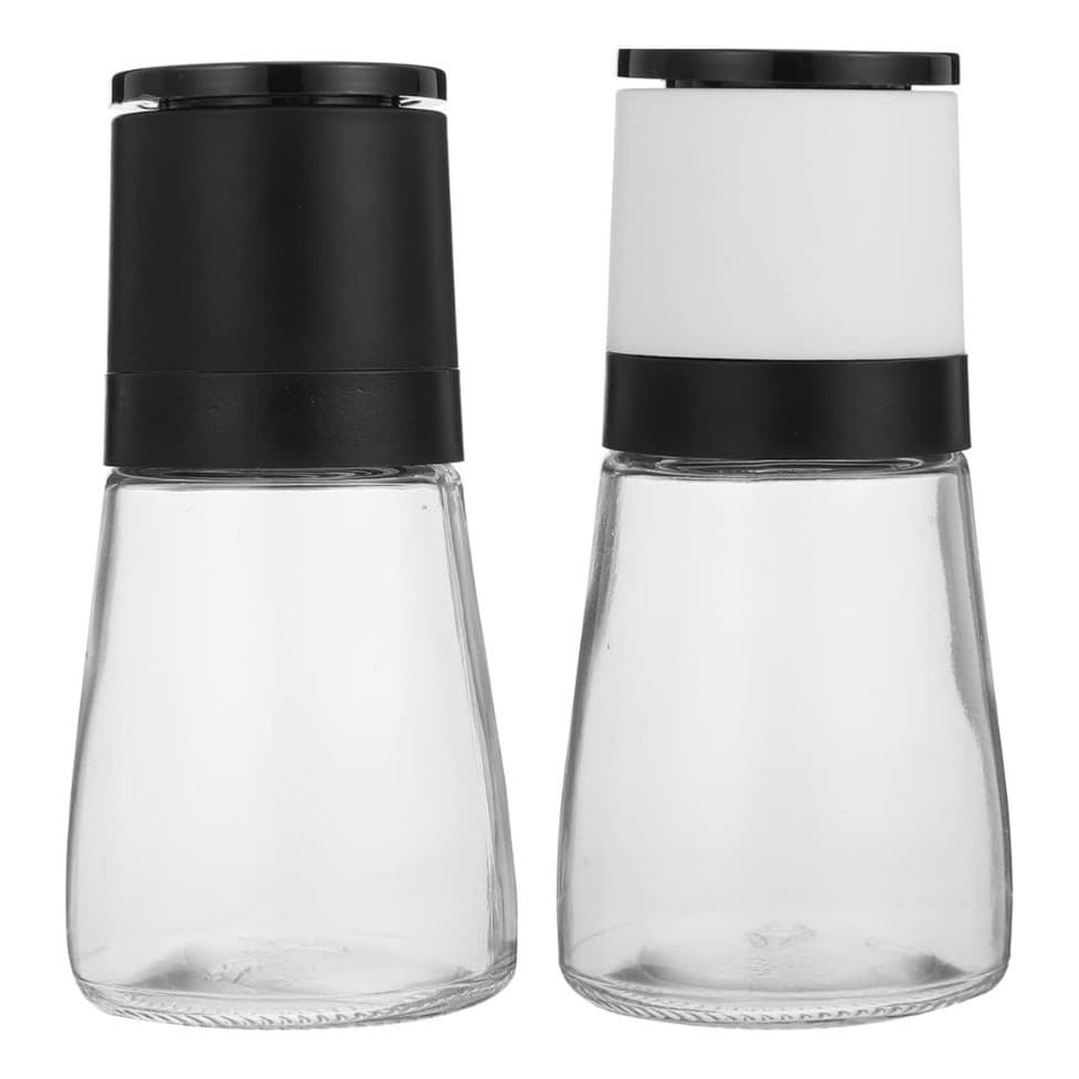 Kit Moedor Sal E Pimenta 170g Gourmet 2 Peças Preto E Branco