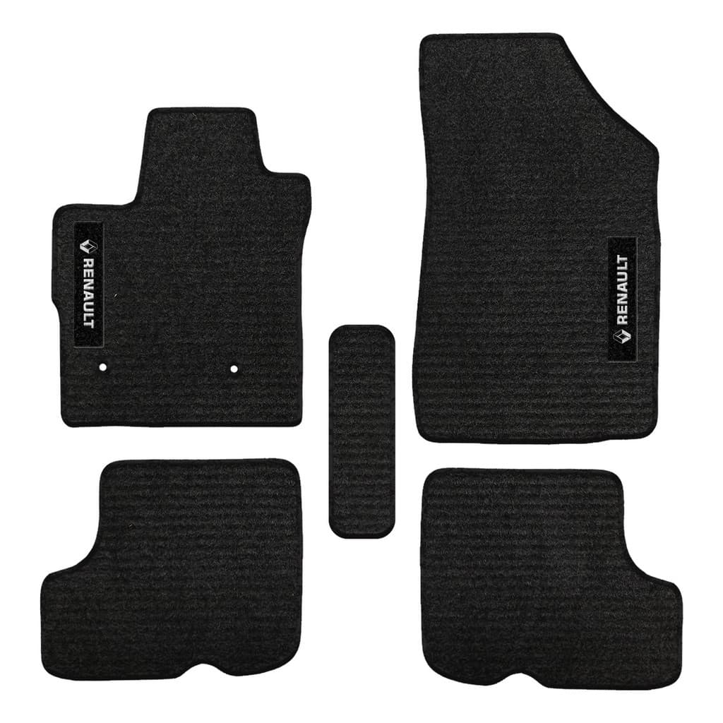Kit de tapetes 5 peças específico Carpete Renault Sandero 2014 15 2016 Carpete Res-Preto