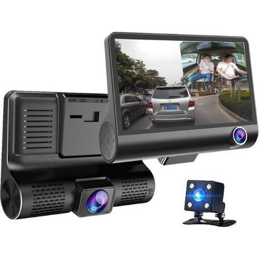 Câmera Filmadora Veicular 3 Câmeras Fullhd Dvr