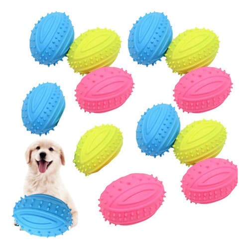 Kit 12 Bolinhas Emborrachadas pet cães cachorros pequeno filhotes médio porte brinquedo interativo