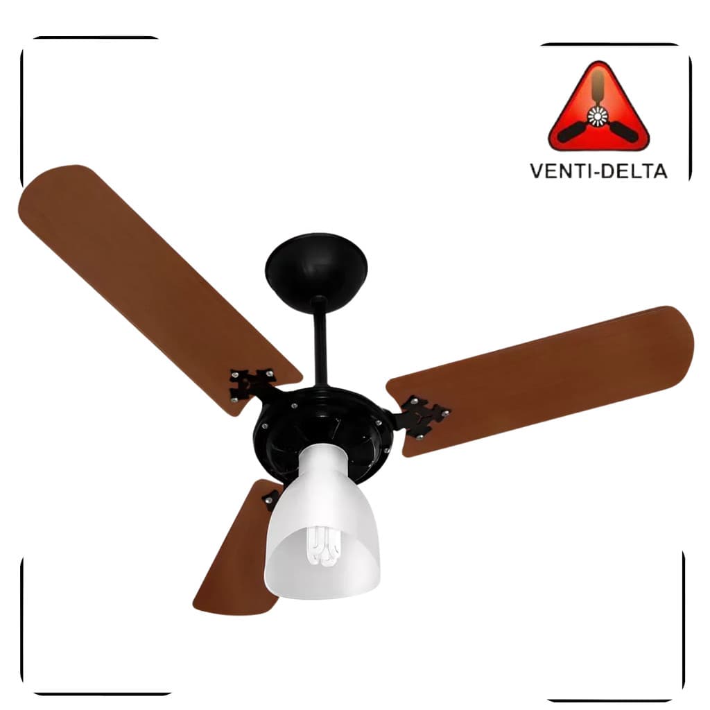 Ventilador De Teto New Delta Light 127V Pás em MDF Ventidelta