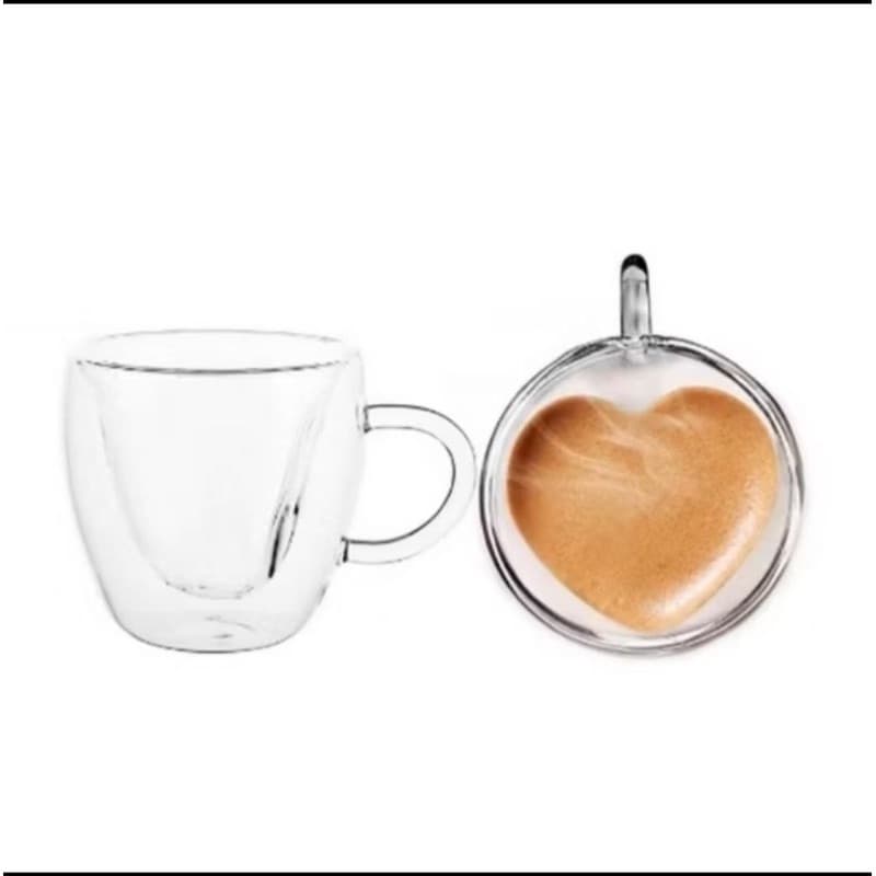 Catinho do Café Xícara Coração 4 unidades 80ml Parede Dupla Promoção Cozinha Envio Imediato