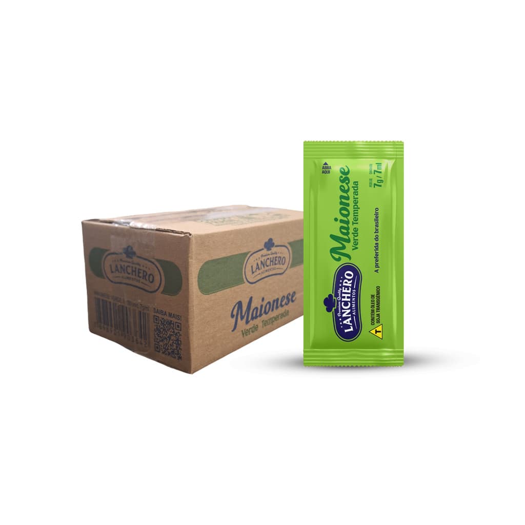 Maionese Verde Temperada Sachê 7g Lanchero Caixa 150 Un