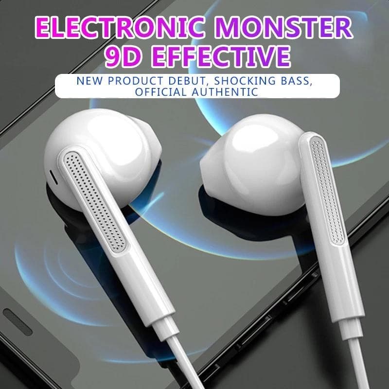 NOVOS Fone de ouvido com fio Tipo-C E 3.5mm Fones Esporte 6D Auscultadores de Estéreo Surround para jogos com microfone