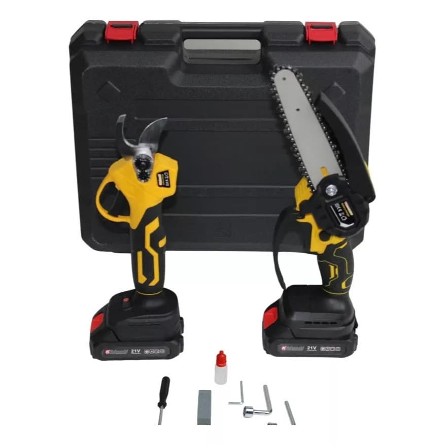 Kit Com Maleta Motosserra E Tesoura De Poda 21v Nakasaki