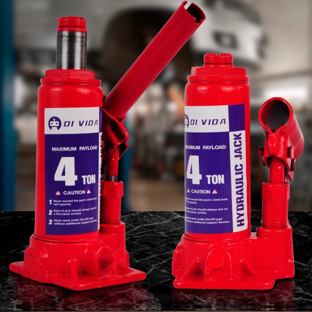 Macaco Hidráulico Garrafa 4 Toneladas Oi Vida Automotivo com Extensor Vermelho