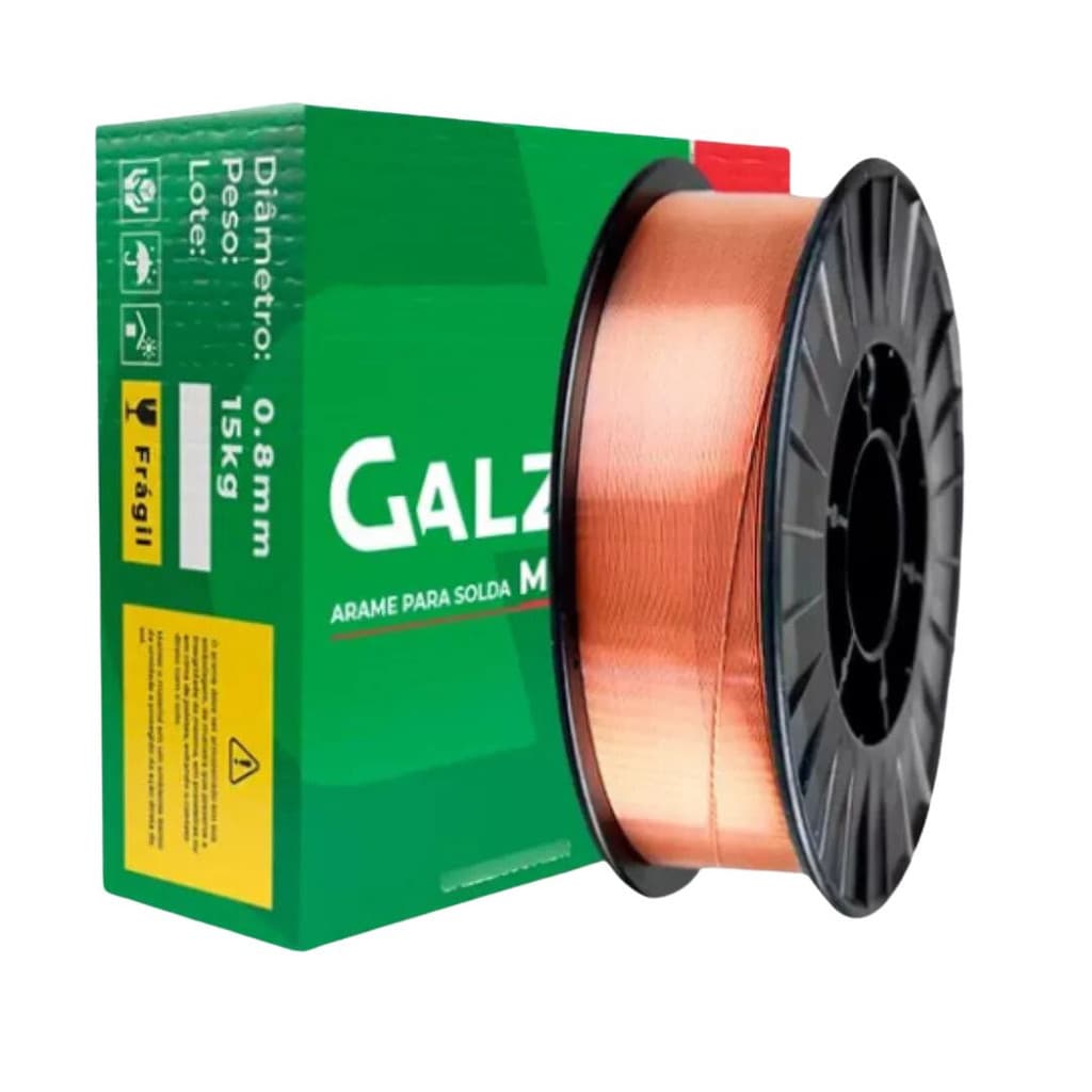 Eletrodo Para Solda Galzer Arame Solda Mig Er70s-6 0.8mm - 15kg - 0.8mm De Diâmetro 15kg