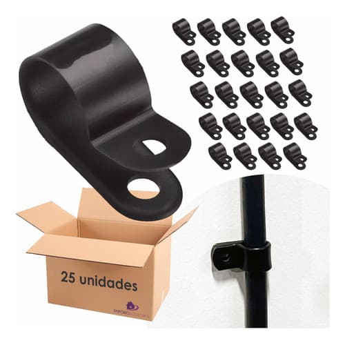 25un Abraçadeira 6,5mm Cinta Plastica Fixador Prendedor Fio