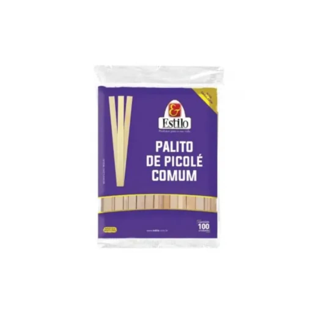 Palito de Picole Quadrado 500-100 unidades - Estilo  Festas e Eventos