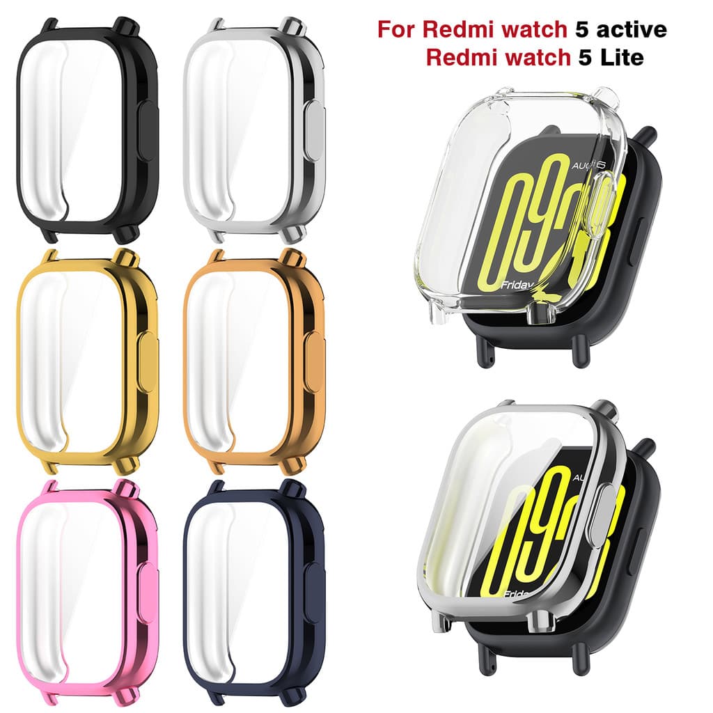 Capa TPU Para Redmi Watch 5 Active/Watch5 lite , Galvanoplastia Macia , Protetor De Tela De Relógio , Completa