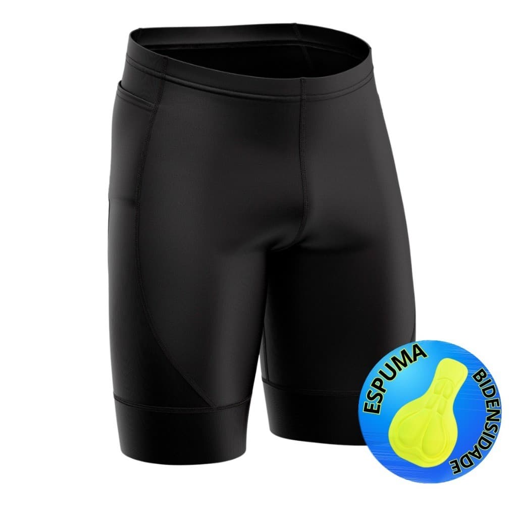 Bermuda de Ciclismo  Forrada Confortável Masculina Almofadada Alta Densidade Com Dois Bolsos Forro De Espuma