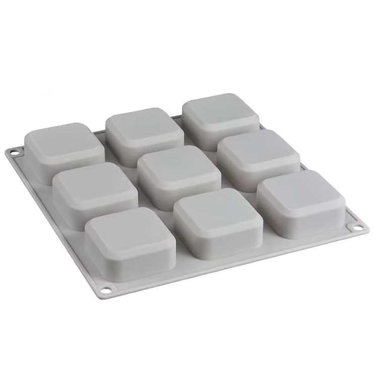 Forma Molde de silicone sabonete quadrado 9 cavidades