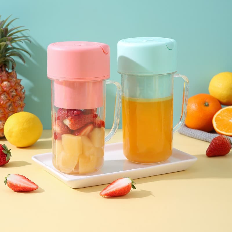 Copo Caneca Liquidificador Mini Juicer 420ml Com 6 Laminas Tampa E Canudo Recarregavel Portatil-sunshine