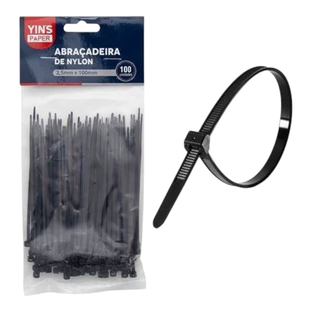 Abraçadeira Nylon 100x2,5 Preta Cor Preto Profissional