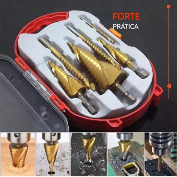 Kit Serra Copo Broca De Passo De Aço De Alta Velocidade 6pcs