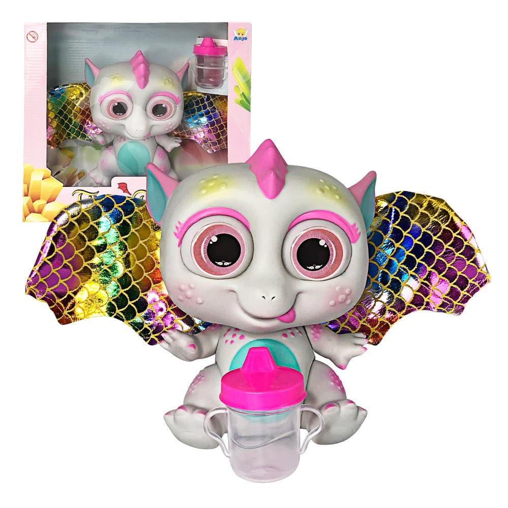 Bebê Dragão Branco ou Laranja com Asas Que Voam - Flying Baby Mágico Brinquedo Infantil para Criança Presente Fantasia