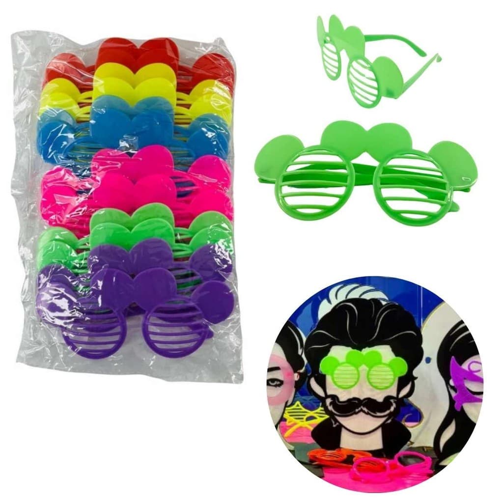 Kit 12 Un Óculos Divertido para Festa RATINHO