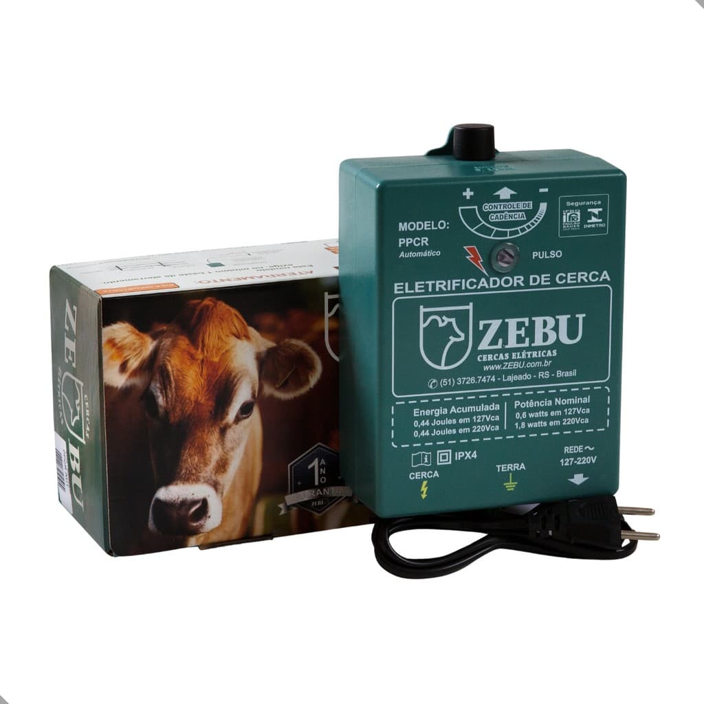 Aparelho de Choque Eletrificador Cerca Elétrica Rural Residencial Zebu PPCR Automático Bivolt 4,5km