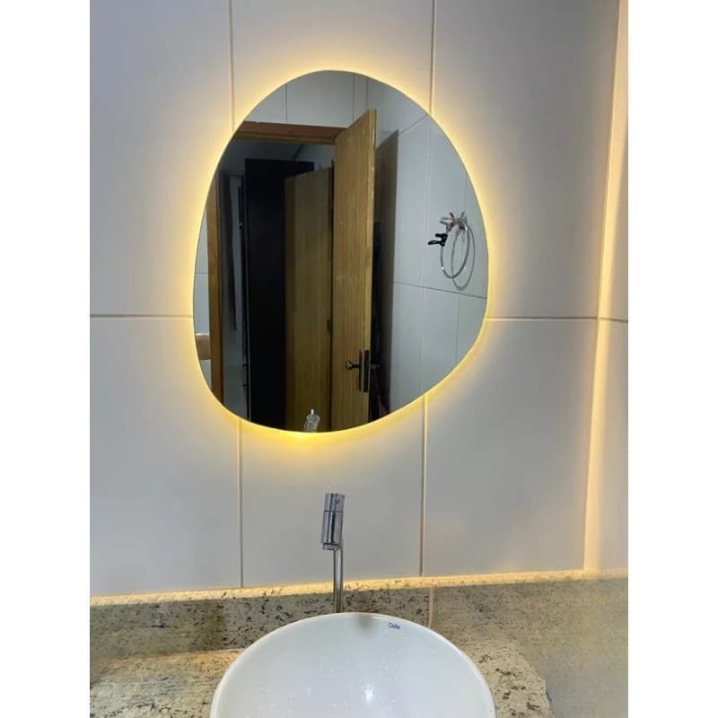 Espelho De led Pequeno 30*40 Maquiagem Luz Sem Fio Portátil Luz quente Amarela Ou Luz Fria Branca