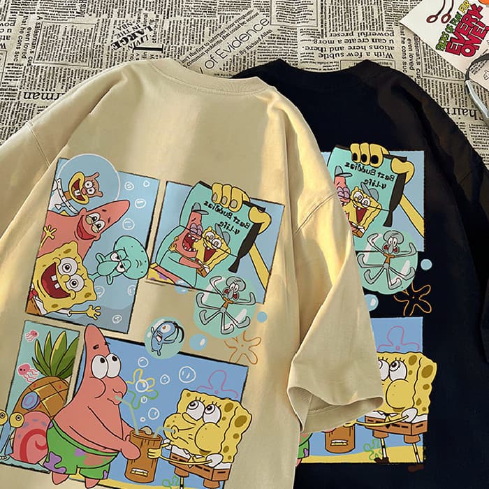 Camiseta Estampas Desenho Bob Esponja Camisa 100% Algodão Envio Imediato
