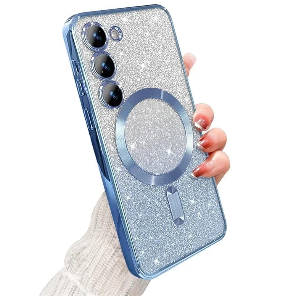 Samsung Galaxy A36 A56 A54 A35 A55 A16 A26 A06 A05 A05S A15 A14 A34 A24 Glitter Brilhante Caso Magnético Chapeamento Cap