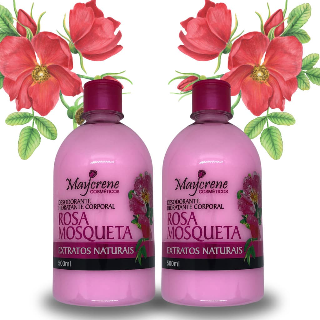 Kit 2 Desodorante Rosa Mosquete Hidratante Corporal Maycrene