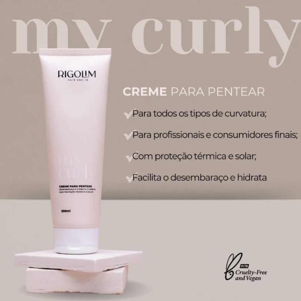 Creme Para Pentear Antifrizz Com Proteção Térmica My Curly Rigolim 300ML