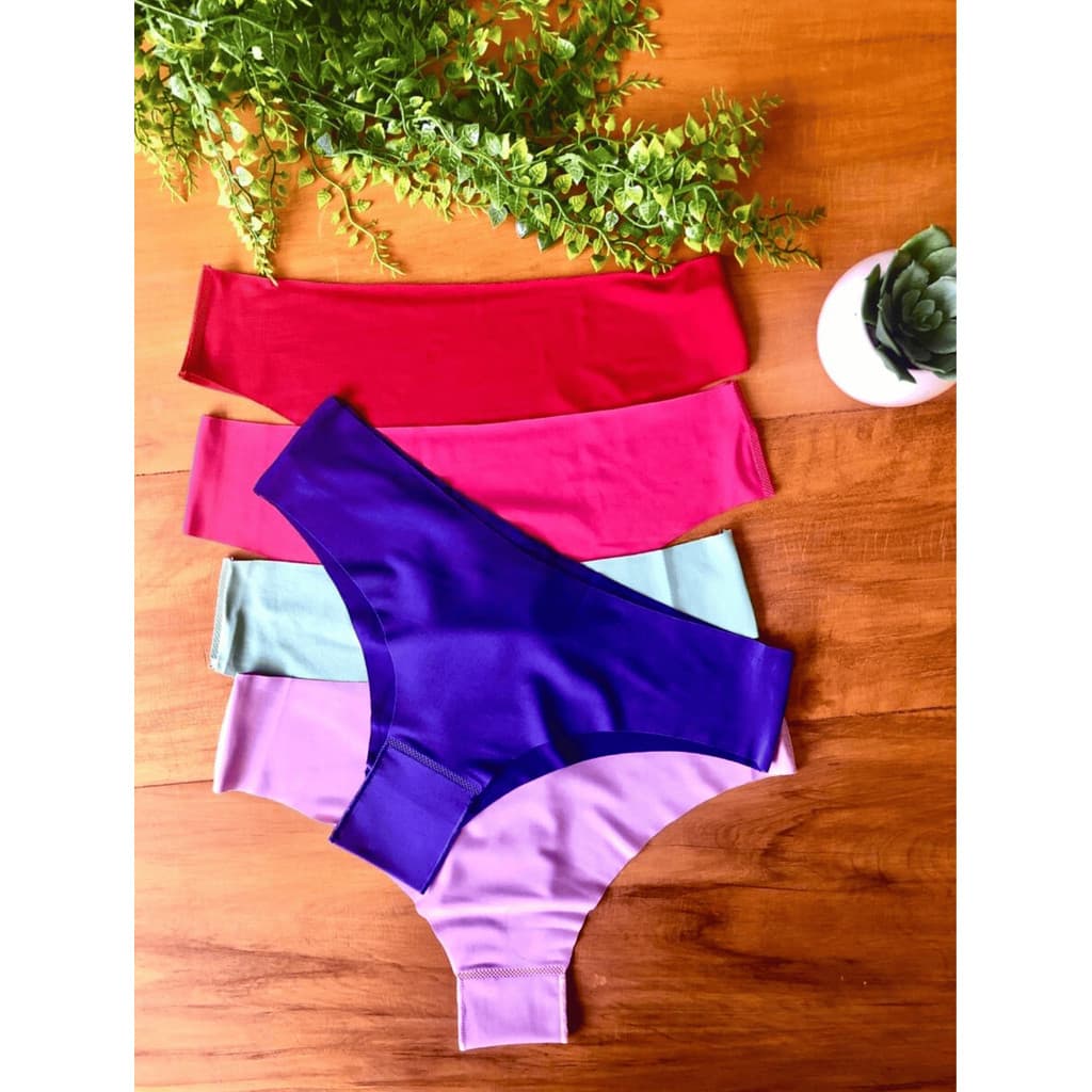 Kit de Calcinhas Tanga Sem Costura Corte a Laser Confortáveis