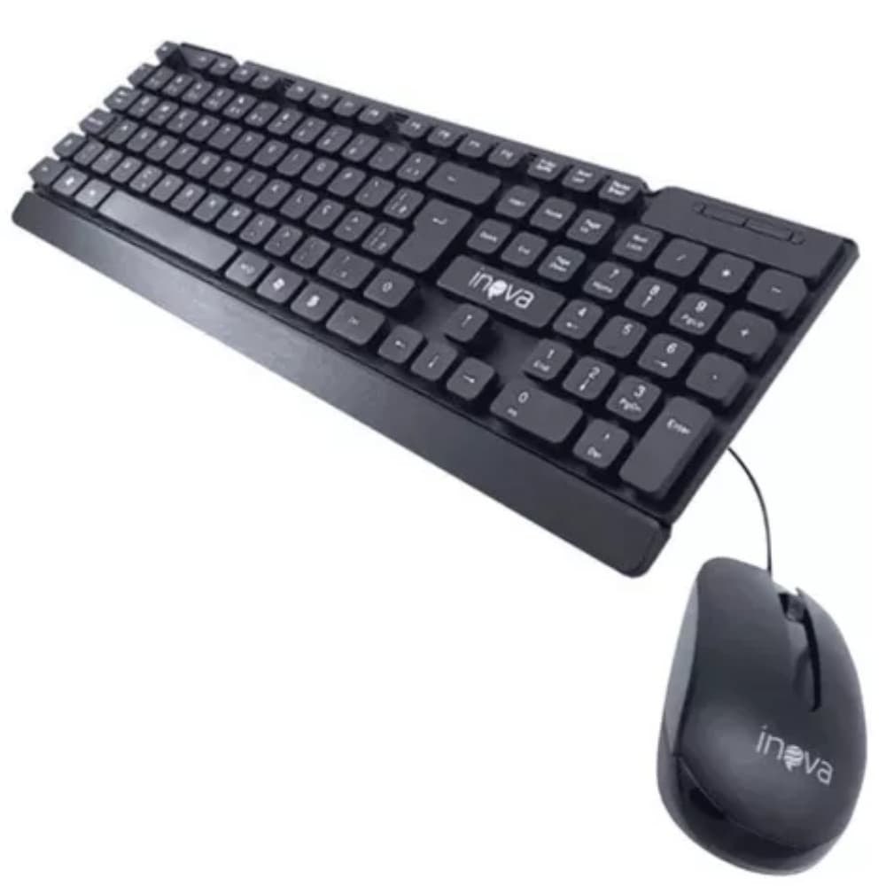 Kit Teclado E Mouse Inova Key-8387 Cabo 1,5m Usb 1200dpi Cor do teclado Preto