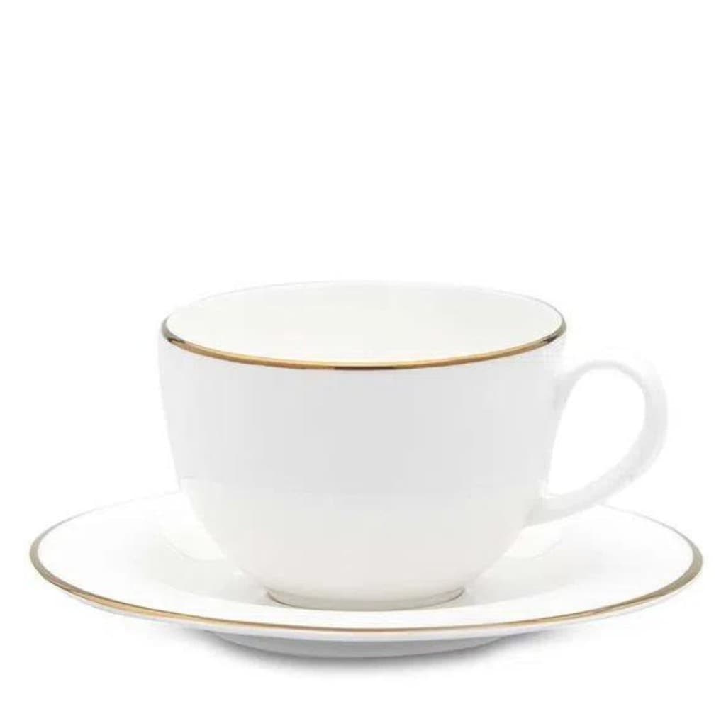Jogo Xícara para Cafe 90ml Porcelana Branca Filete Ouro L`Hermitage