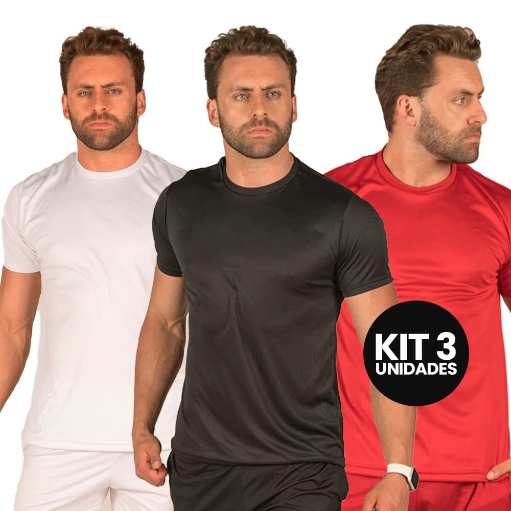 Camisa Dry Fit Maculina Lisa Academia Básica Fitness Tecido Leve Adulto