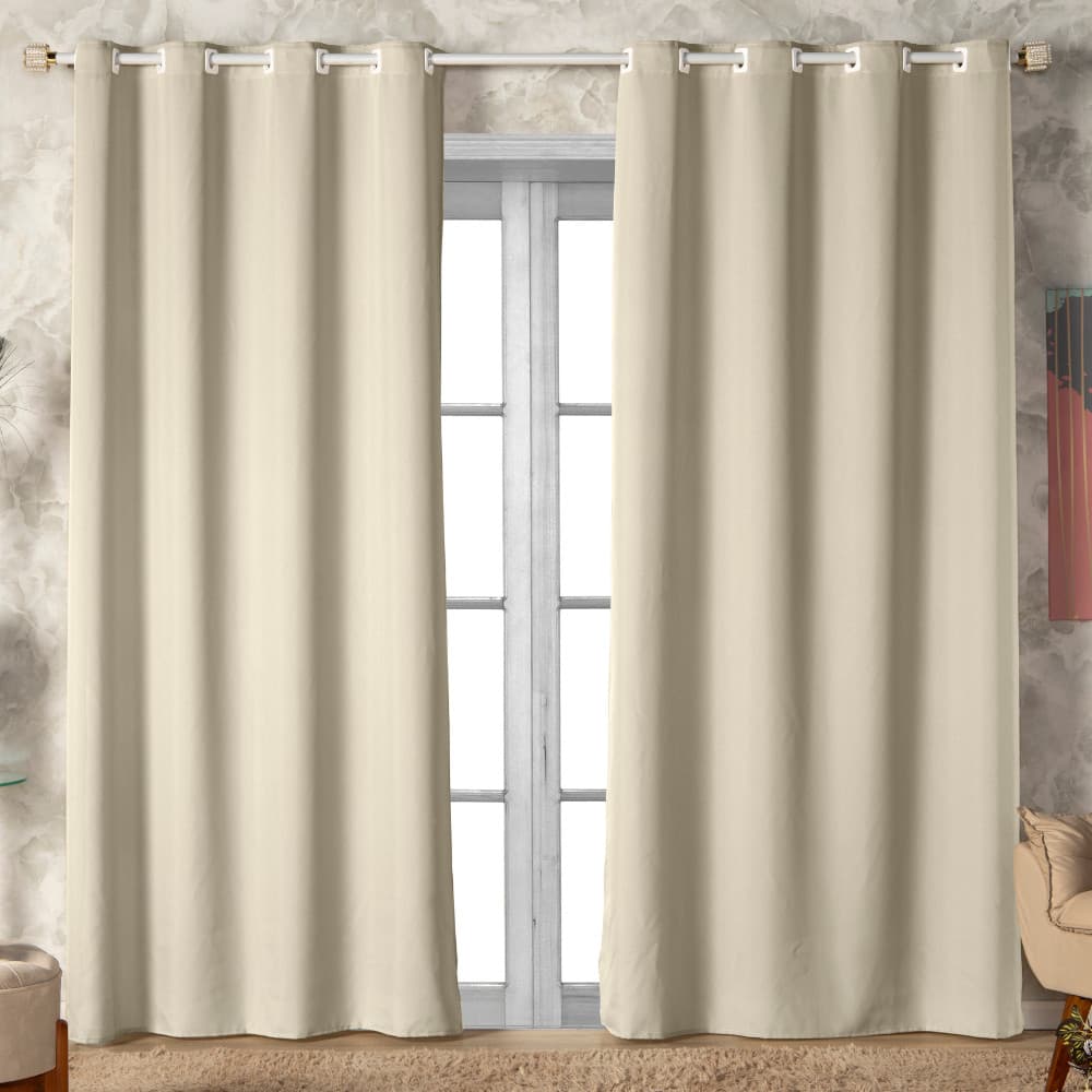 Cortina Oxford 300 x 250 para Sala/Quarto com Ilhós para Varão