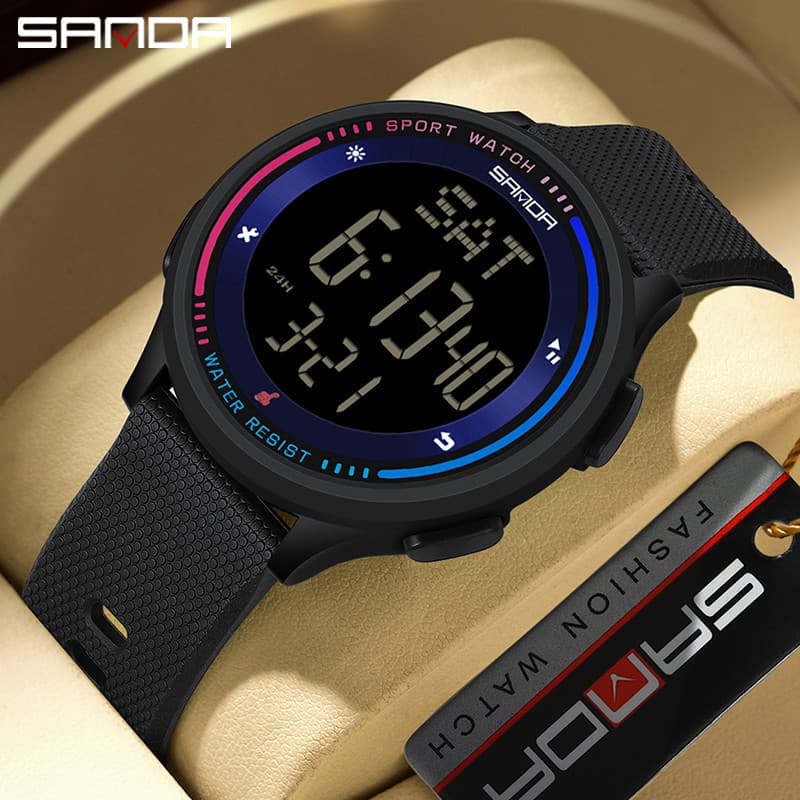 Sanda 6158 Novo Publicado Múltiplas Funções Esportes Ao Ar Livre À Prova Dwaterproof Água Movimento Digital LED Masculin