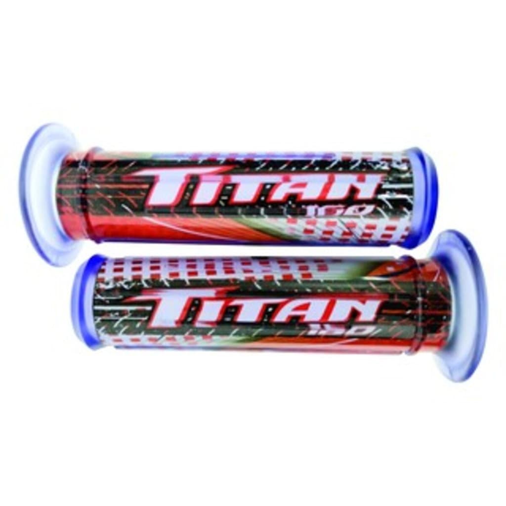 Manopla Punho Luva Para Moto Esportiva Custom Titan 160 Vermelha Gel Gráfica Macia.