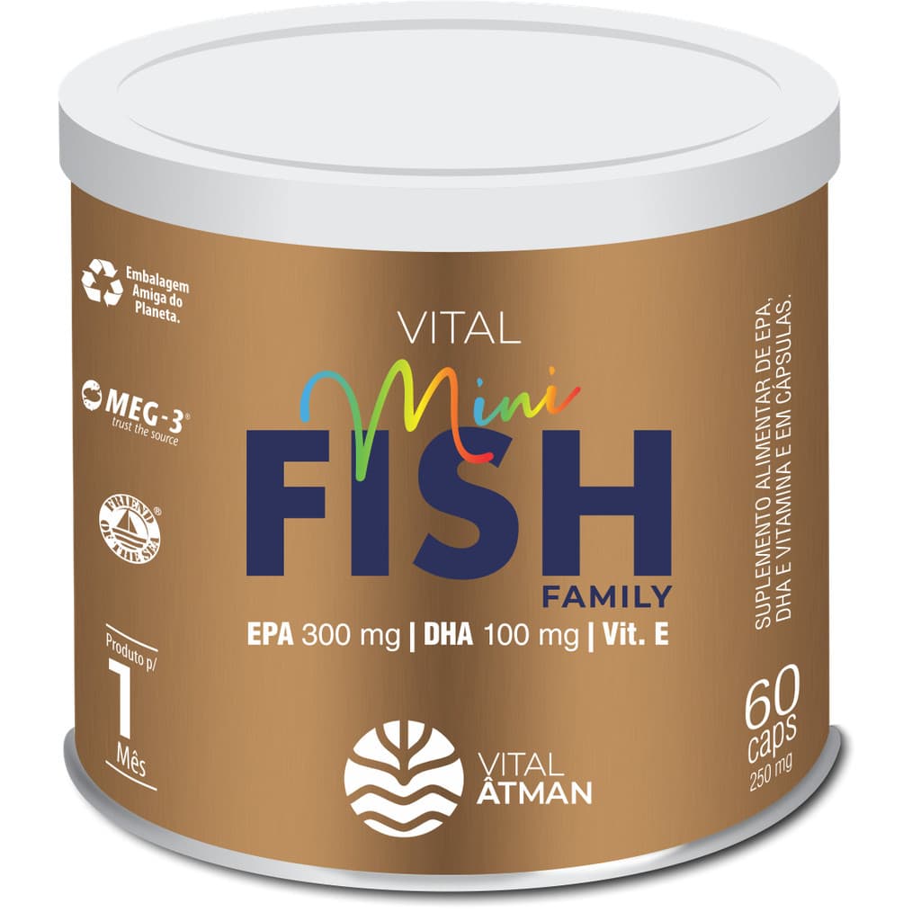 Vital Mini Fish Ômega 3 Pureza MEG-3 EPA e DHA Vit E 250mg