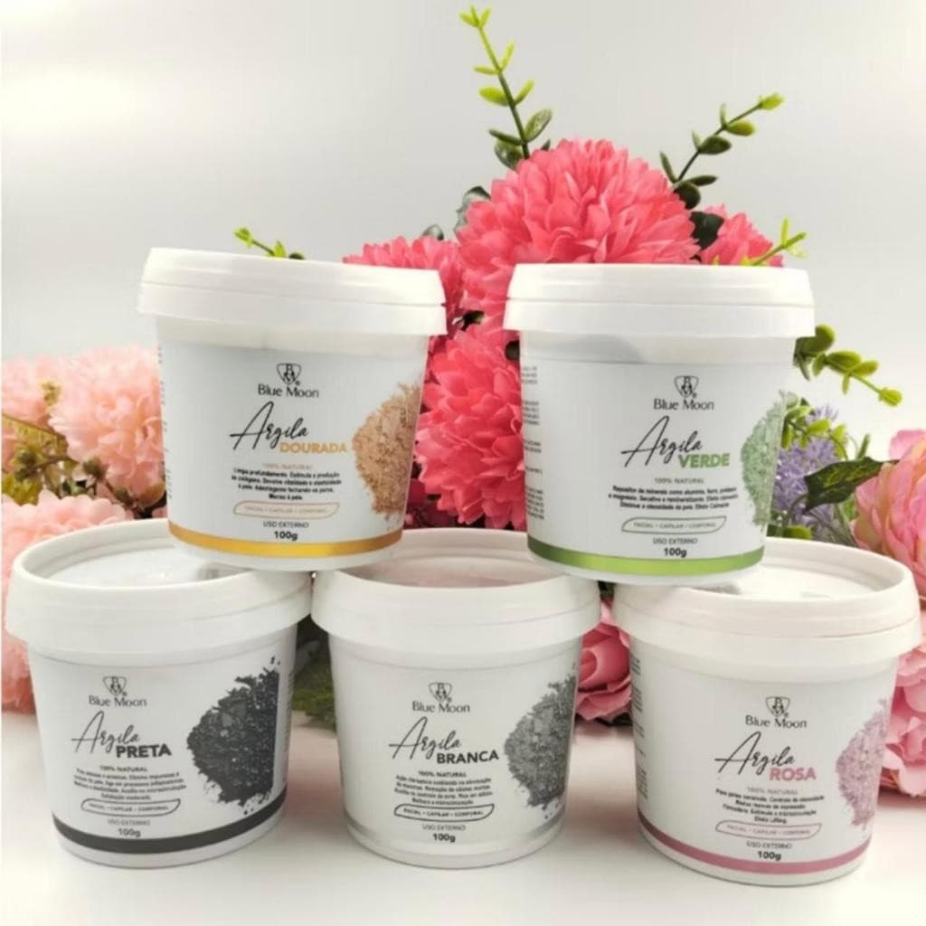 Argila Facial Capilar e Corporal peles Oleosas e Acneicas Elimina Impurezas e Toxinas da pele 100% Natural