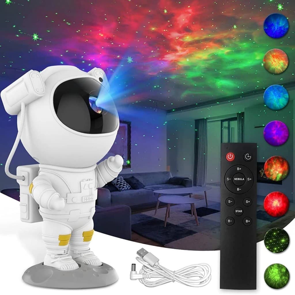 Projetor De Luz Noturna Galáxia Nebulosa Astronauta
