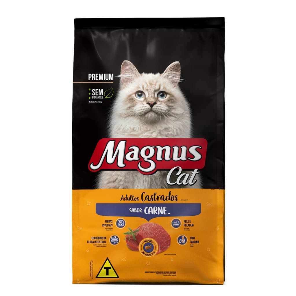 Ração Magnus Gato Adulto Castrado Carne 10,1Kg