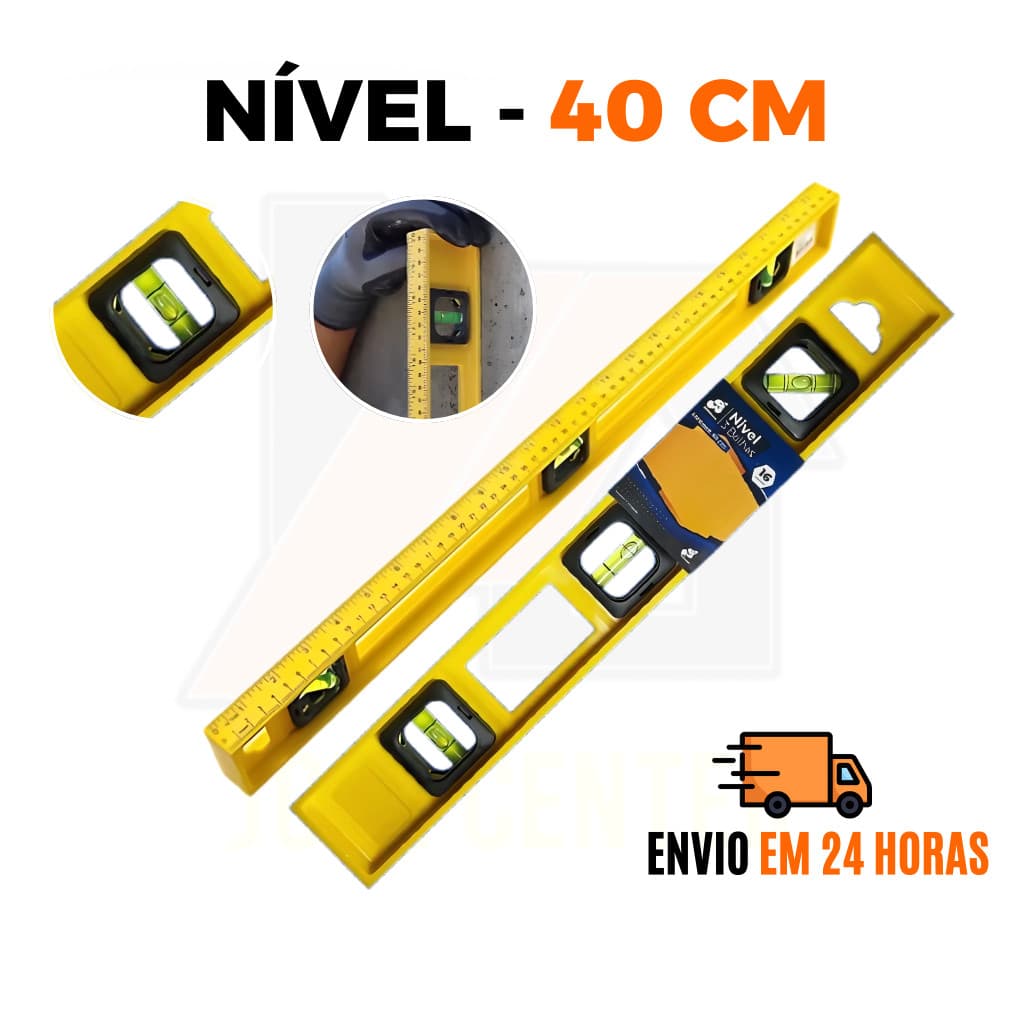Nível Régua 3 Bolhas 40cm Profissional ABS de Prumo Nivelador