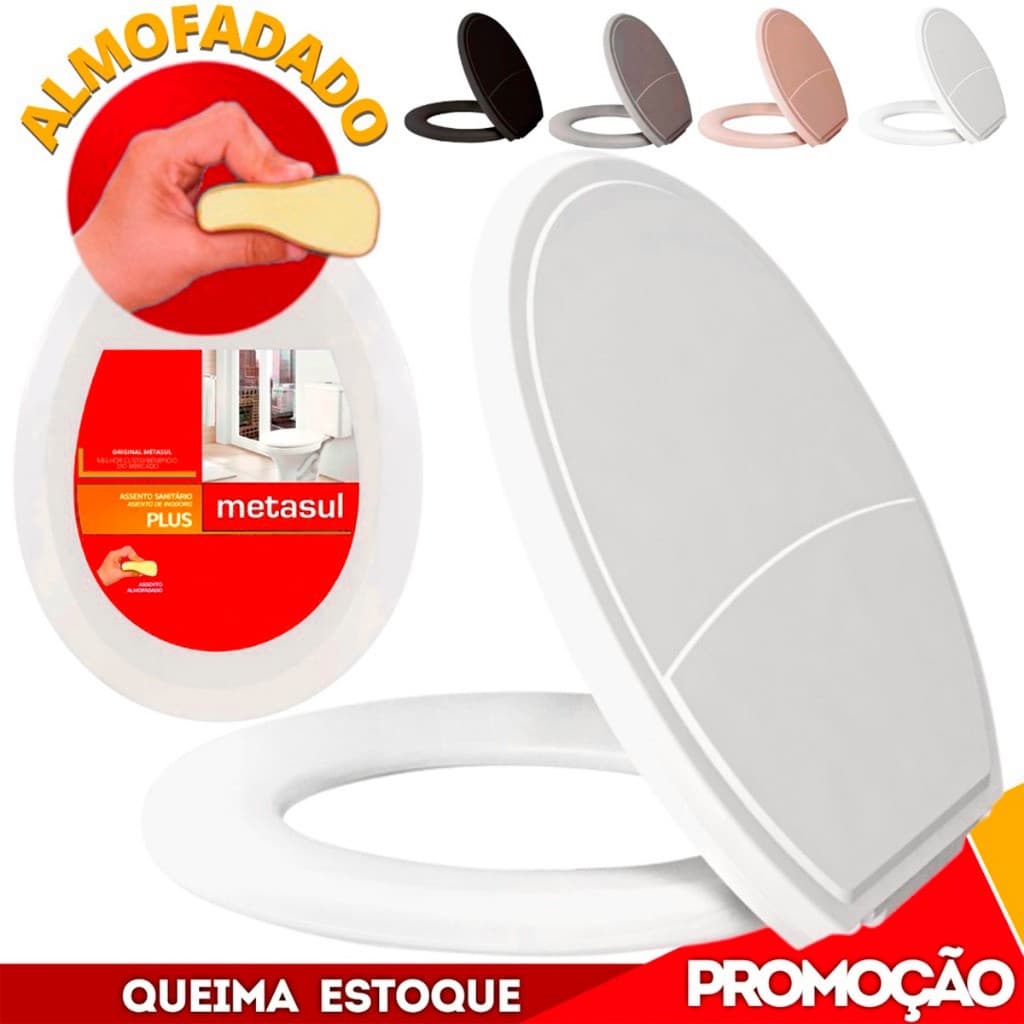 Assento Sanitário Tampa Vaso Almofadado Oval Deca Celite Logasa Incepa Slim